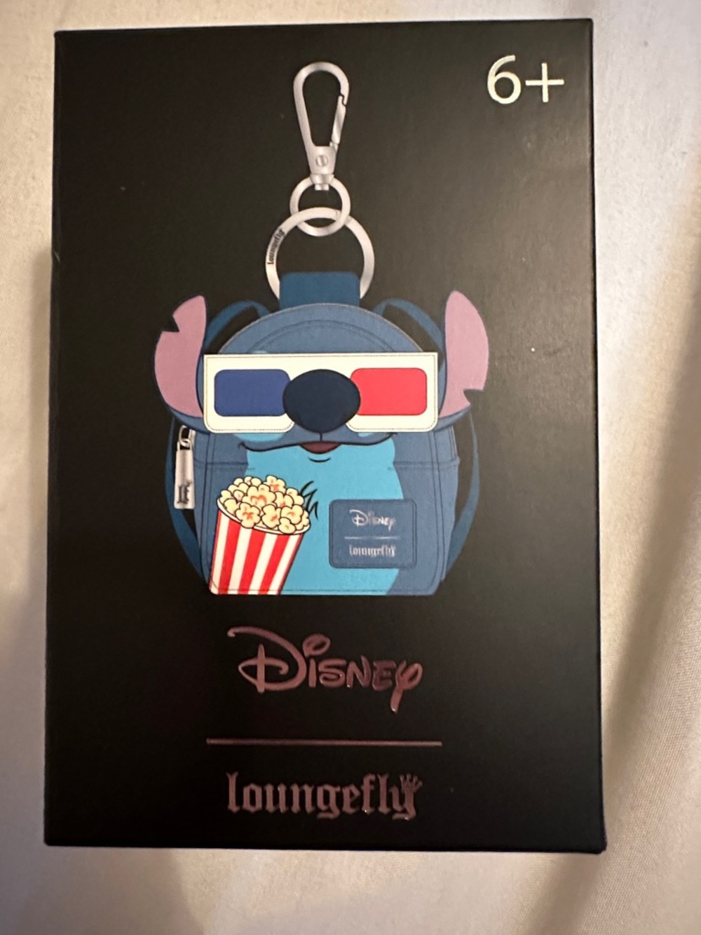 Disney Loungefly Stitch Keychain Charm with Red & Blue 3D Glasses NWT sealed box